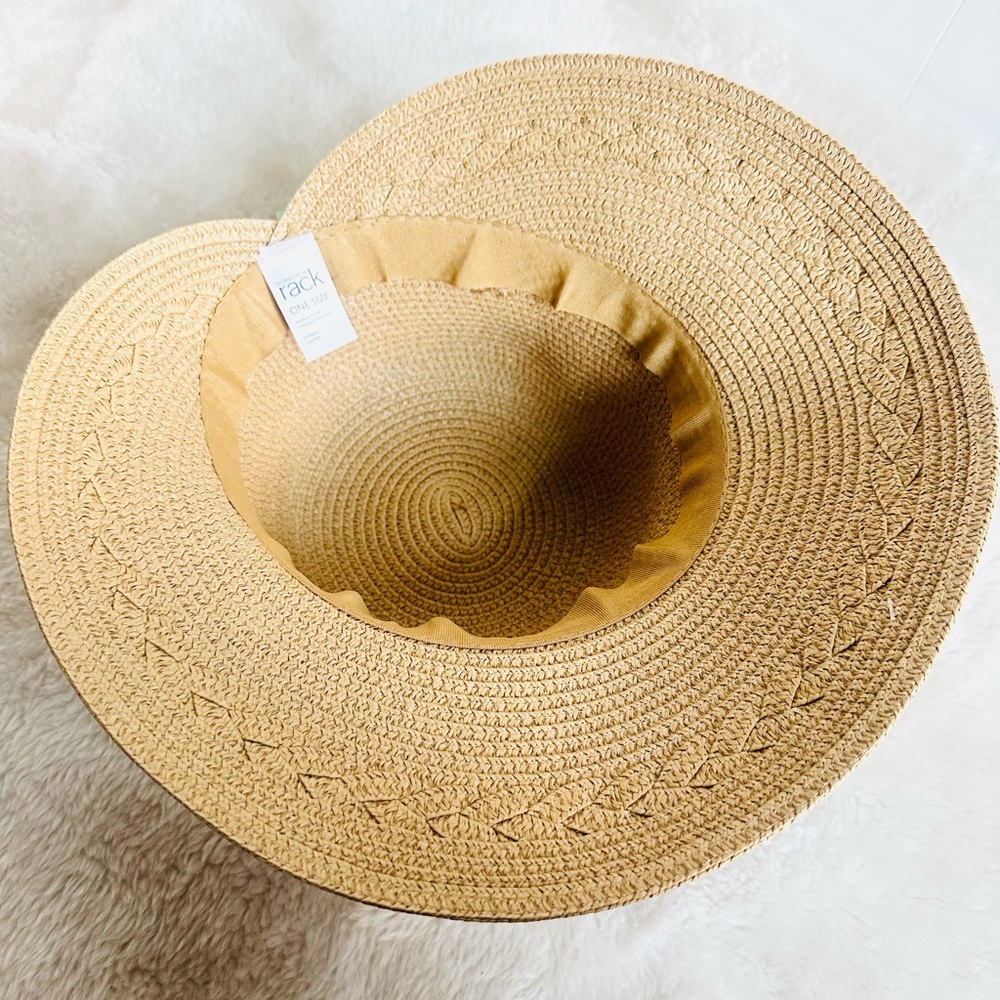 Straw Hat with Scarf Trim - Picture 8 of 8
